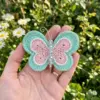 Mint and Blush Butterfly Free Crochet Pattern