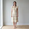 Monochrome Cream Ruffle Crochet Dress Free Crochet Pattern