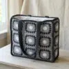 Monochrome Gray Granny Square Tote Free Crochet Pattern