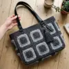 Monochrome Gray Granny Square Tote Free Crochet Pattern