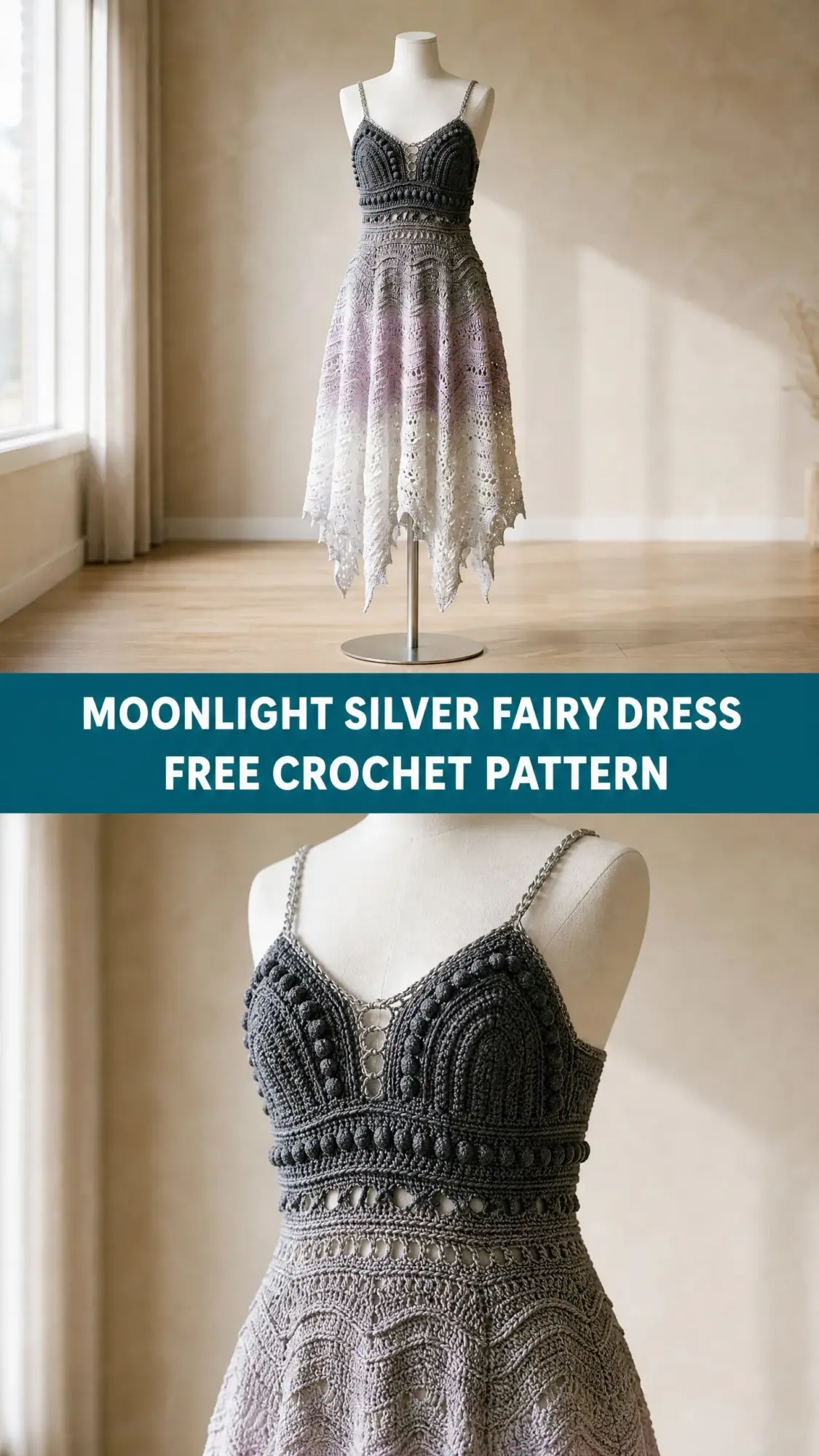Moonlight Silver Fairy Dress Free Crochet Pattern