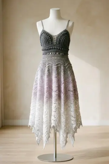 Moonlight Silver Fairy Dress Free Crochet Pattern