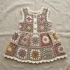 Neutral Boho Granny Square Baby Dress Free Crochet Pattern