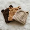 Neutral Teddy Bear Baby Beanie Free Crochet Pattern