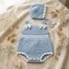 Ocean Blue Baby Romper Set Free Crochet Pattern