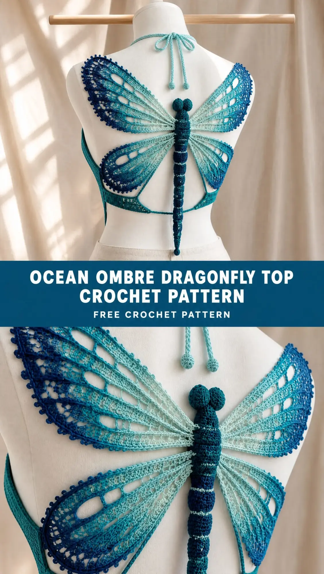Ocean Ombre Dragonfly Top Crochet Pattern