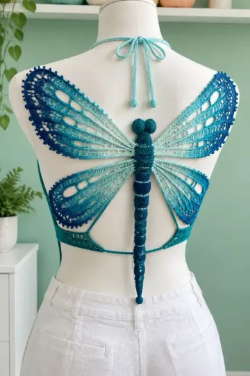 Ocean Ombre Dragonfly Top Crochet Pattern