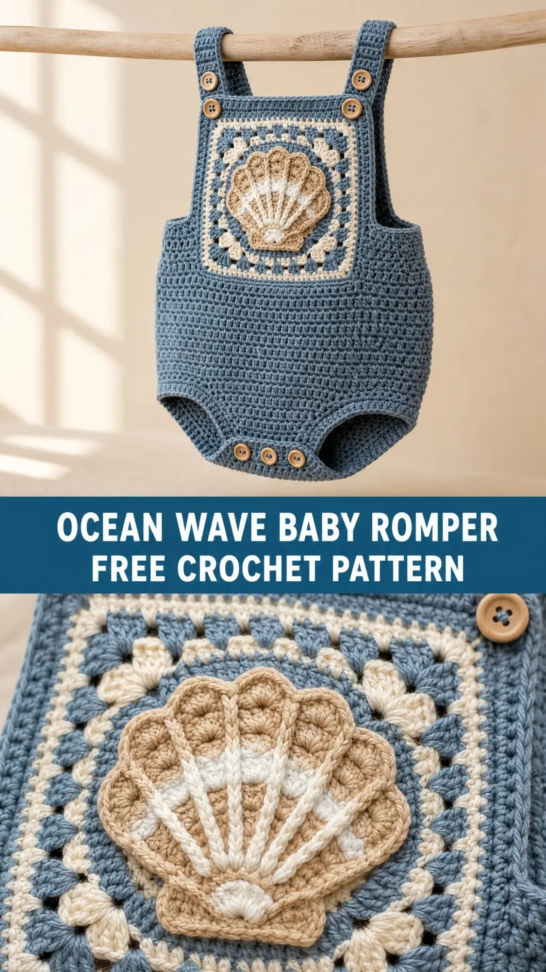 Ocean Wave Baby Romper Free Crochet Pattern
