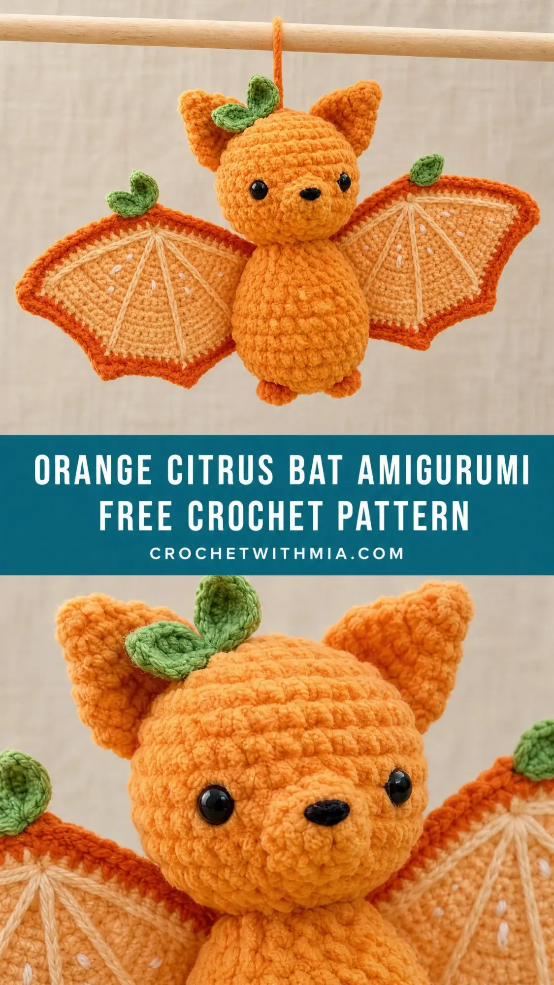 Orange Citrus Bat Amigurumi Free Crochet Pattern