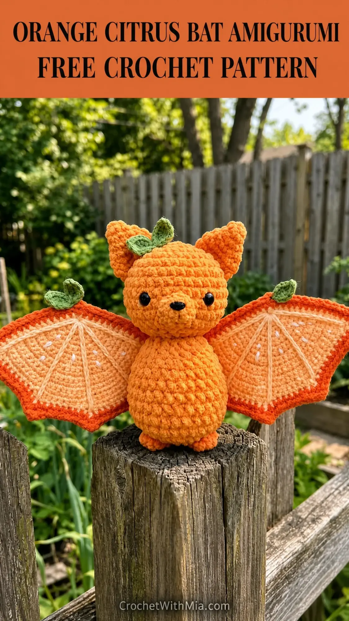 Orange Citrus Bat Amigurumi Free Crochet Pattern