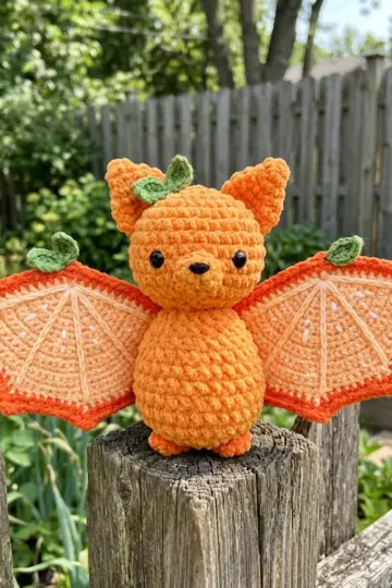 Orange Citrus Bat Amigurumi Free Crochet Pattern
