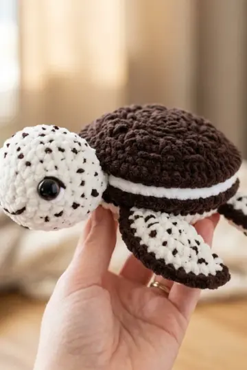 Oreo Cookie Turtle Amigurumi Free Crochet Pattern