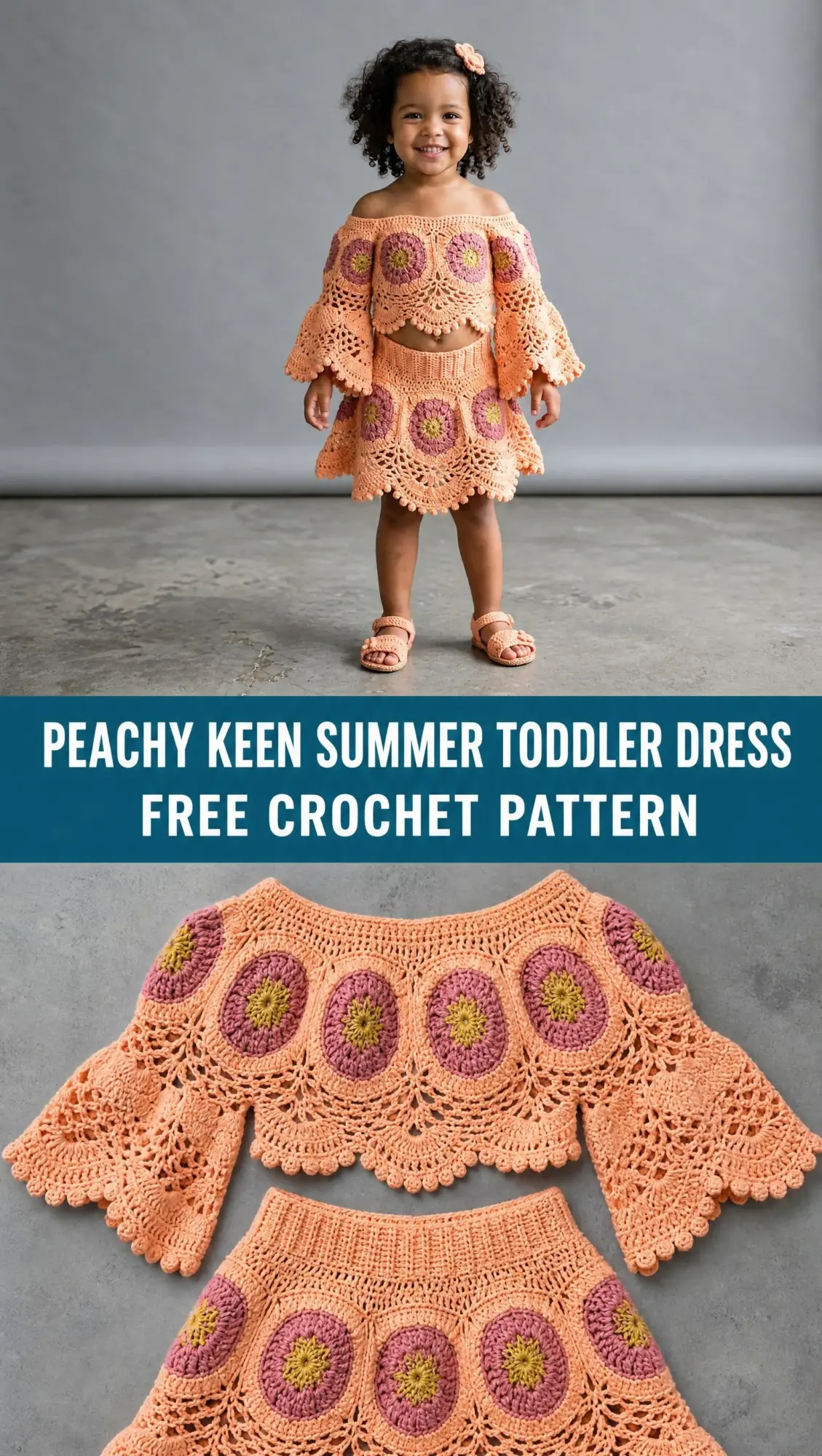Peachy Keen Summer Toddler Dress Free Crochet Pattern