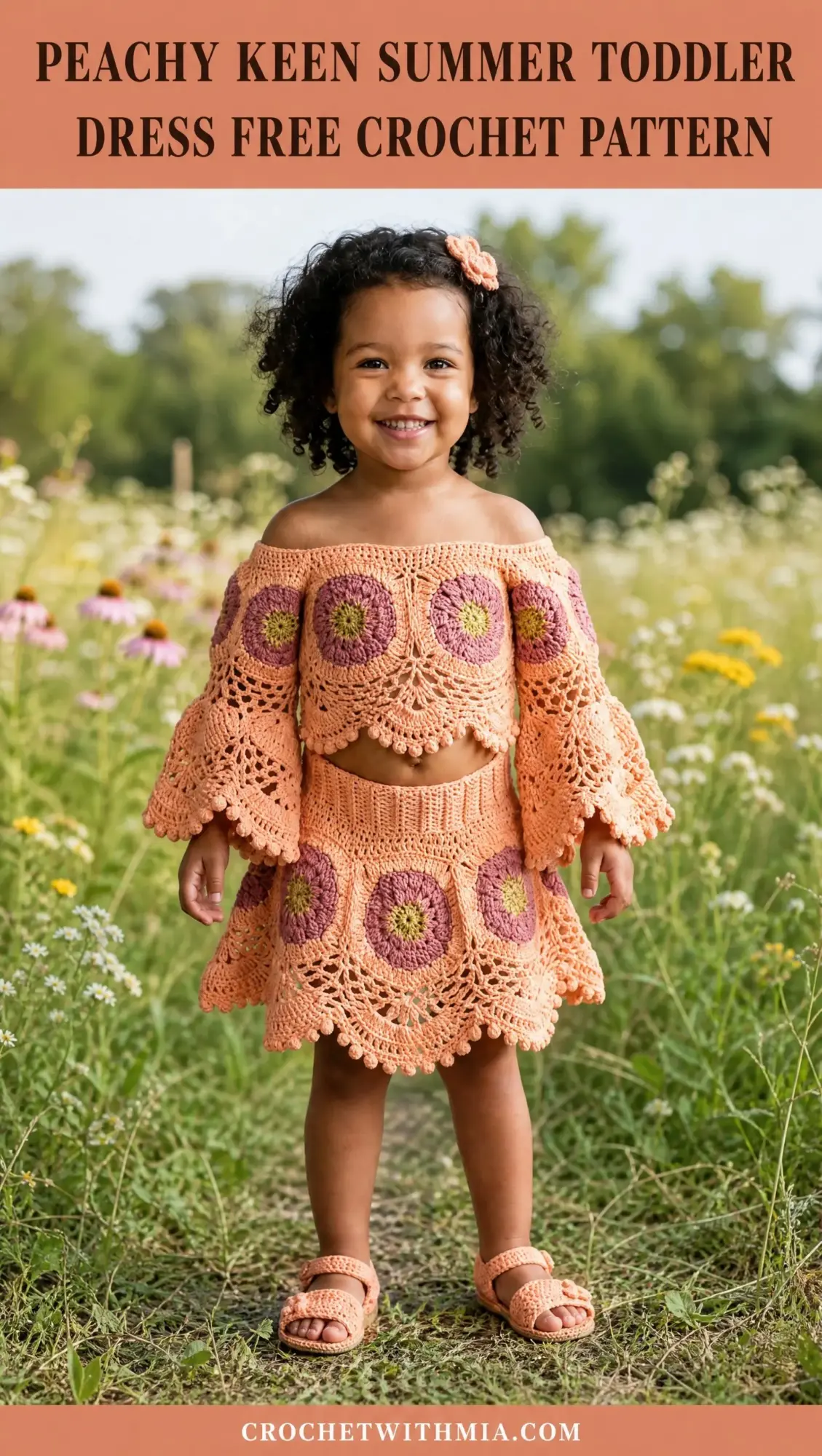 Peachy Keen Summer Toddler Dress Free Crochet Pattern