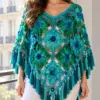 Peacock Fan Poncho Crochet Pattern