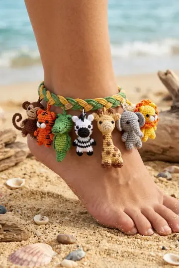 Safari Animals Anklet Free Crochet Pattern