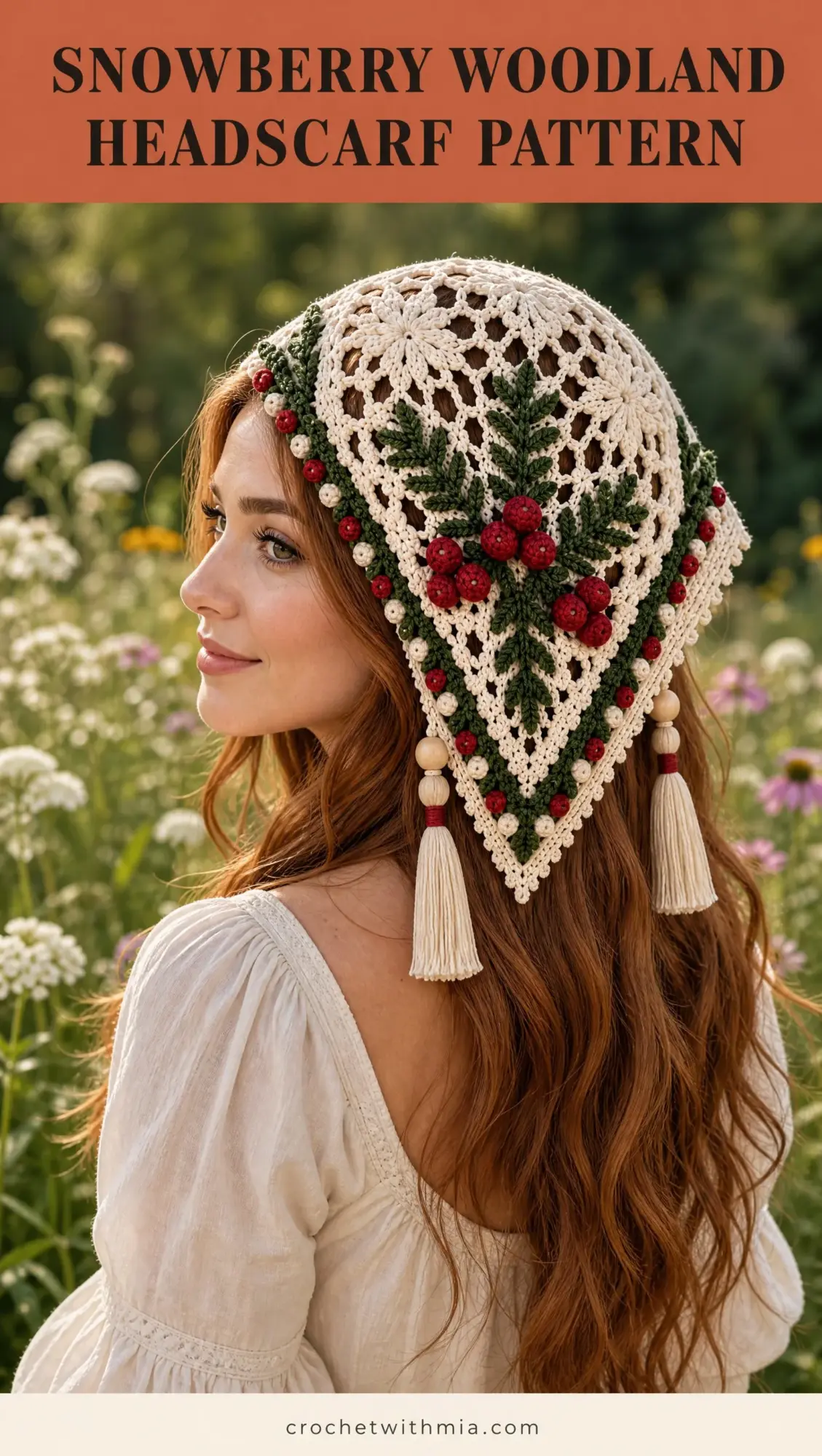 Snowberry Woodland Headscarf Crochet Pattern