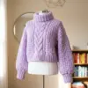 Soft Lavender Chunky Knit Sweater Free Crochet Pattern
