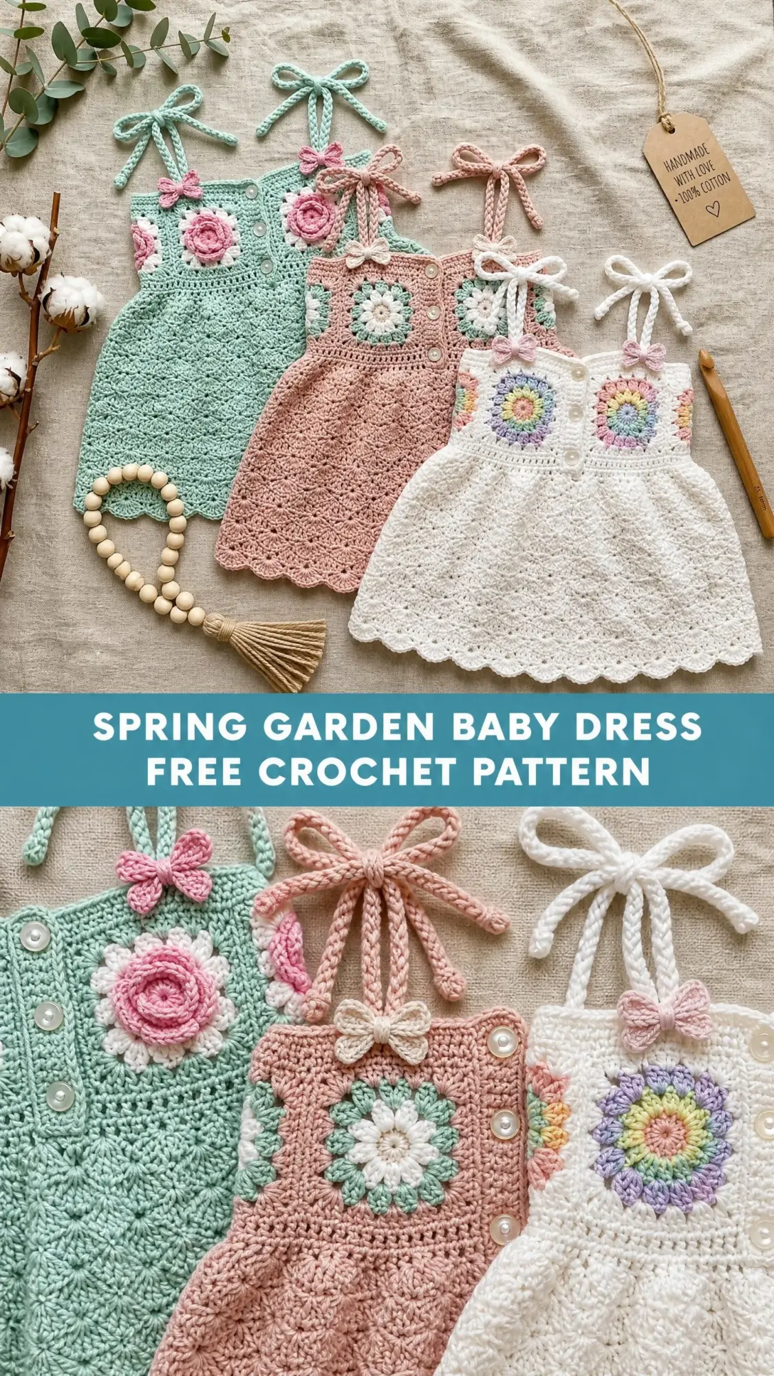 Spring Garden Baby Dress Free Crochet Pattern