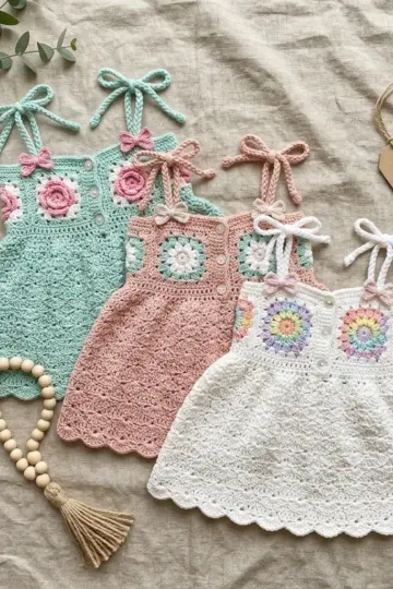 Spring Garden Baby Dress Free Crochet Pattern