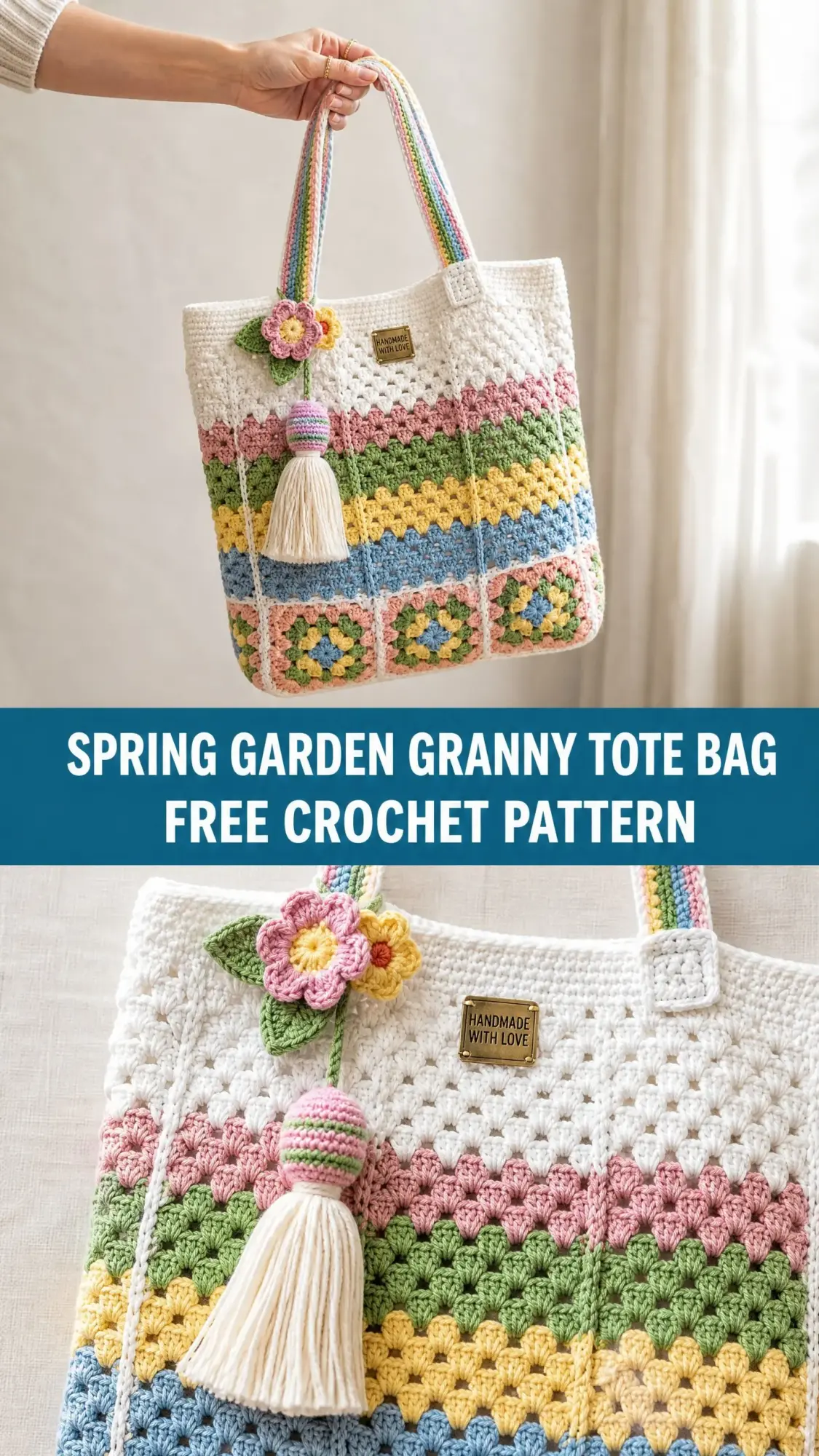 Spring Garden Granny Tote Bag Free Crochet Pattern