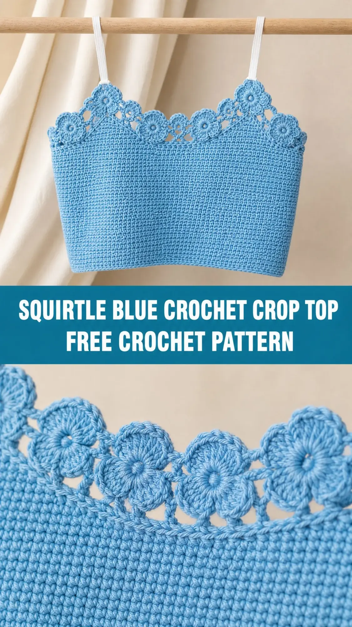 Squirtle Blue Crochet Crop Top Free Crochet Pattern