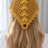 Sunflower Lace Headscarf Crochet Pattern