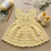 Sunshine Yellow Butterfly Baby Dress Free Crochet Pattern