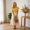 Sunshine Yellow Cheerful Crochet Summer Top Free Pattern