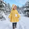 Sunshine Yellow Daisy Hooded Coat Free Crochet Pattern