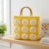 Sunshine Yellow Floral Granny Bag Free Crochet Pattern