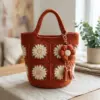 Terracotta Boho Flower Bag Free Crochet Pattern