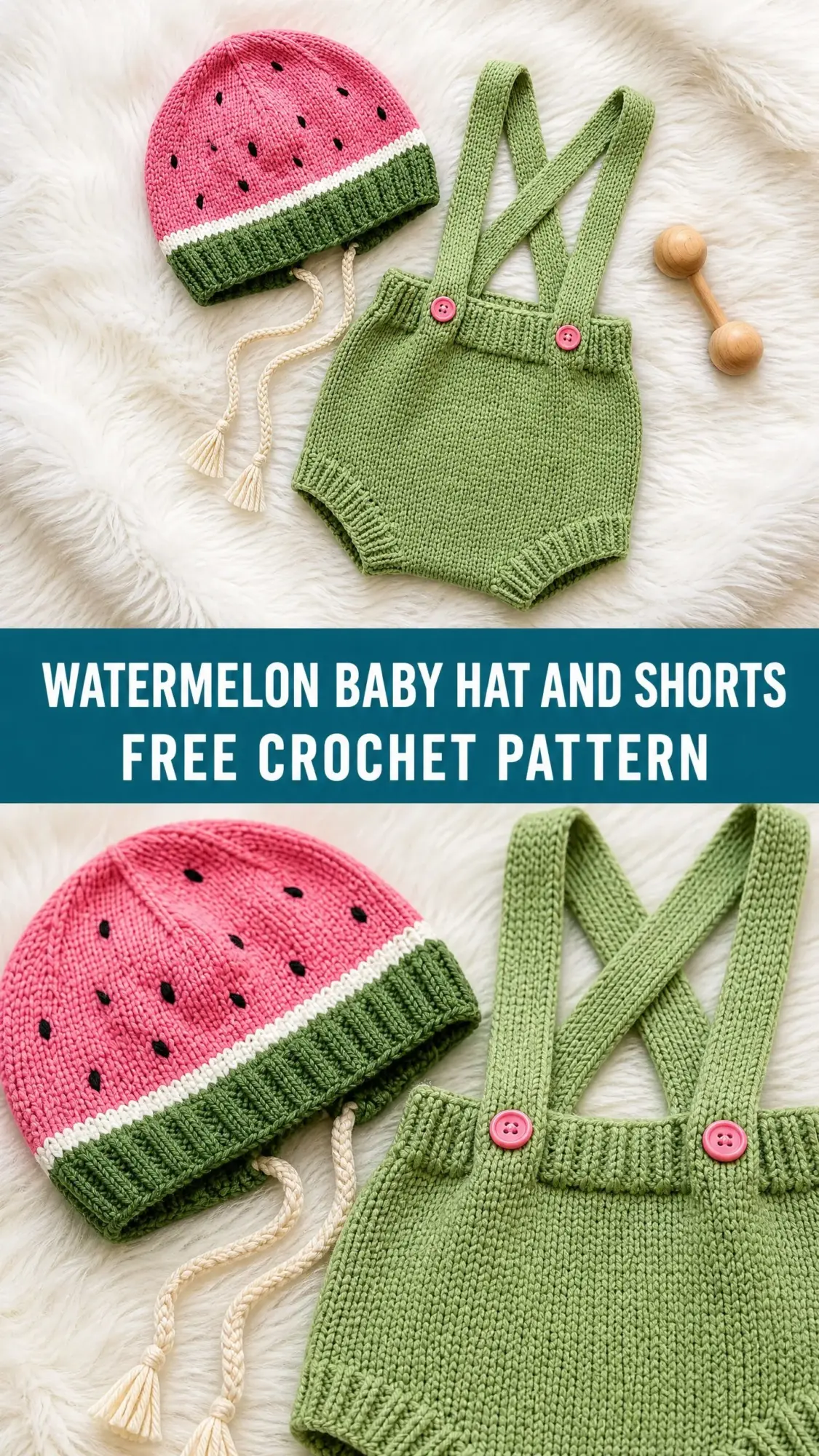 Watermelon Baby Hat and Shorts Free Crochet Pattern