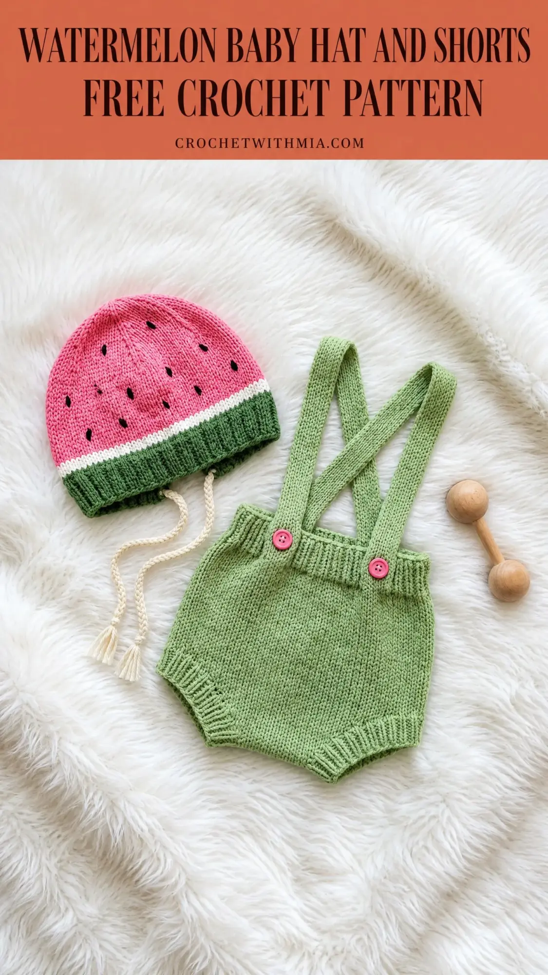 Watermelon Baby Hat and Shorts Free Crochet Pattern