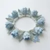 Winter Frost Blue Crochet Flower Bracelet Pattern