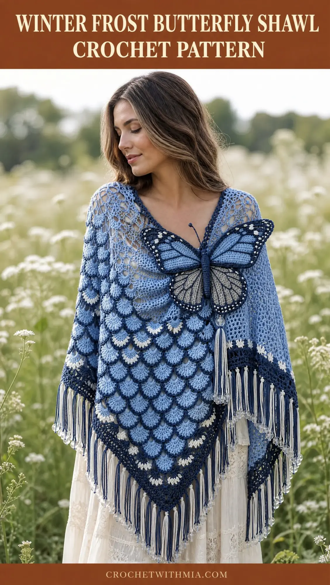 Winter Frost Butterfly Shawl Crochet Pattern
