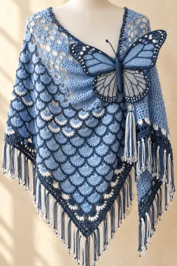 Winter Frost Butterfly Shawl Crochet Pattern