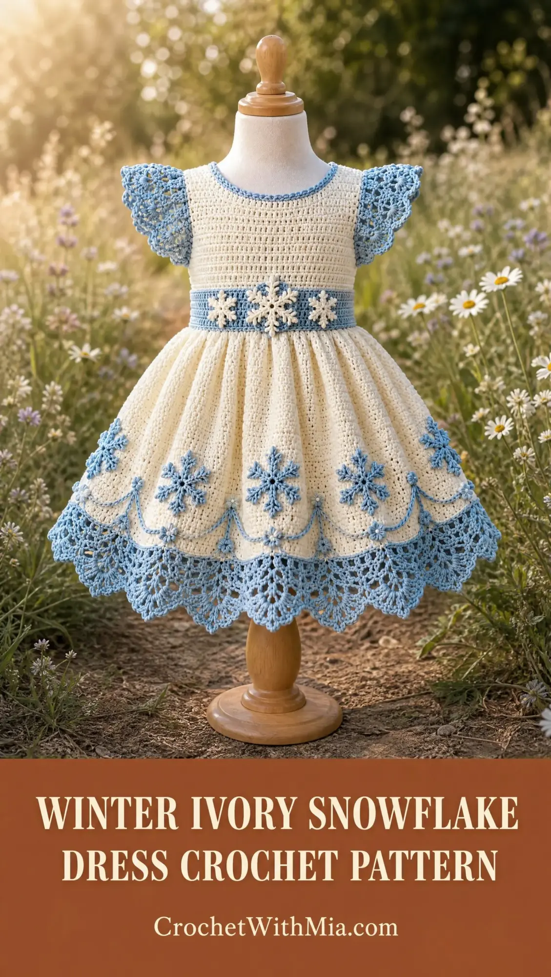 Winter Ivory Snowflake Dress Crochet Pattern