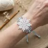 Winter Snowflake Bracelet Free Crochet Pattern