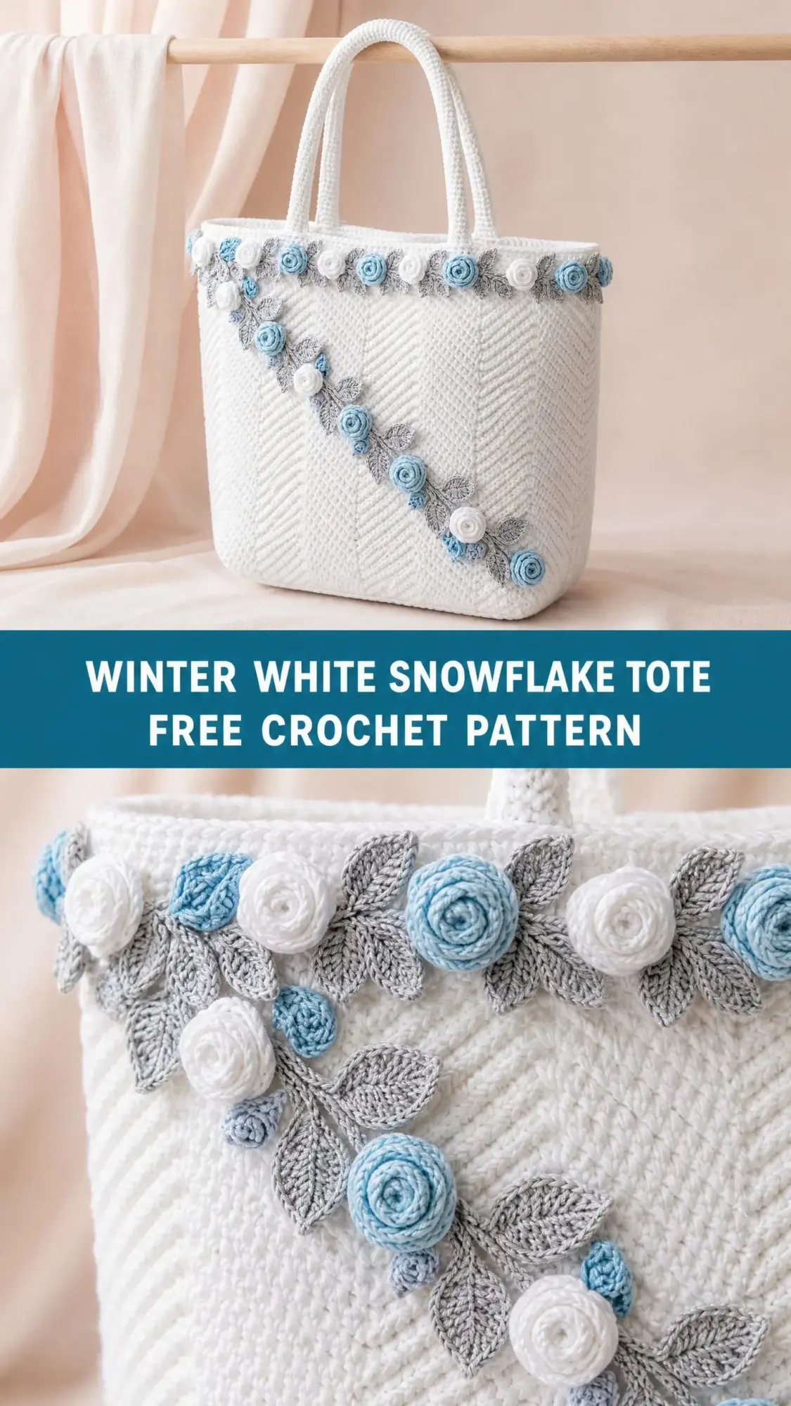 Winter White Snowflake Tote Free Crochet Pattern