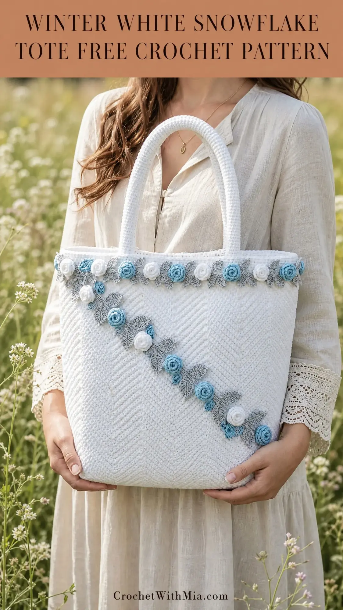 Winter White Snowflake Tote Free Crochet Pattern